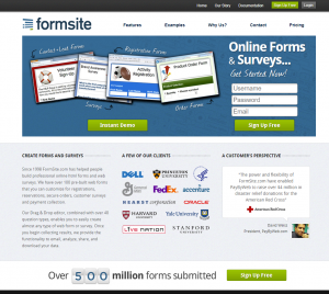 Formsite 20 years 2013 homepage