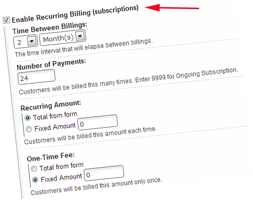 Authorize.net Integration with Automated Recurring Billing™ (ARB)